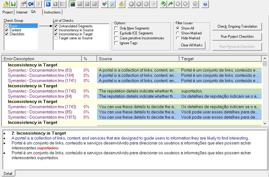 33 Figura 5 - Lista gerada por software de QA Fonte: Elaborado pelo autor.