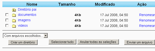 As estruturas dentro dos diretórios com os respectivos nomes das disciplinas estão demonstradas nas Figuras 3 e 4.