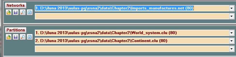 vii. Para deslocar todos os nós de um cluster: clicar o mouse próximo a um nó do cluster e deslocar. viii. Para separar os clusters, alguns comandos úteis: 1. Layout>Circular>Using Partition 2.