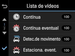 3-3. Lista de reprodução A gravação será suspensa quando o usuário estiver navegando pela lista de arquivos e menu de configuração.