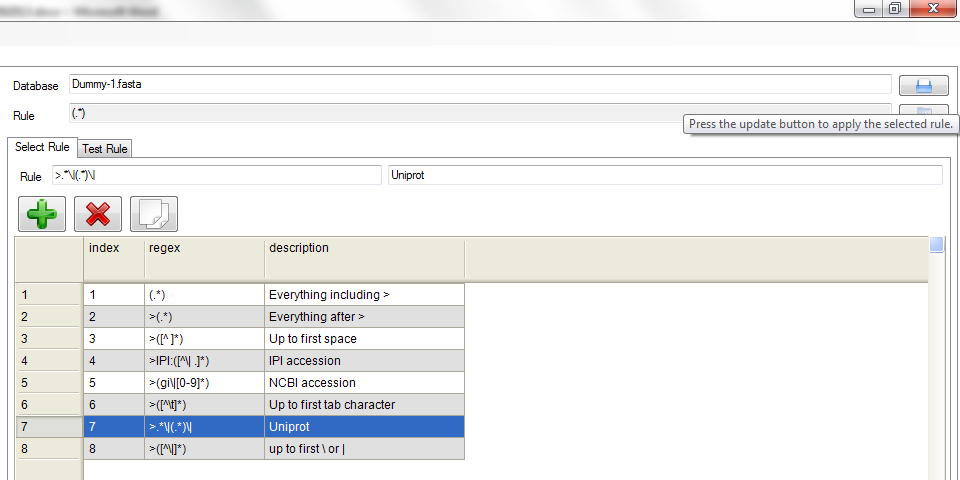 TIP 2 The protein sequence identifiers (IDs) usually observed in the FASTA files correspond to a unique code for each protein sequence you have in the protein database.