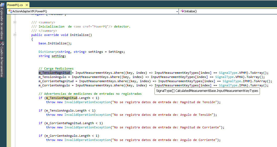 CÓDIGO EM LINGUAGEM C# E INTERFACE COM O OPENPDC Trecho do código em C#: bibilioteca dinâmica para gerar listas de