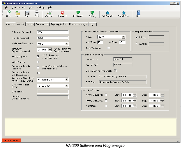 5. PROGRAMANDO COM O RA4200 O Software RA4200 configura o console remotamente ou localmente. 5.1.