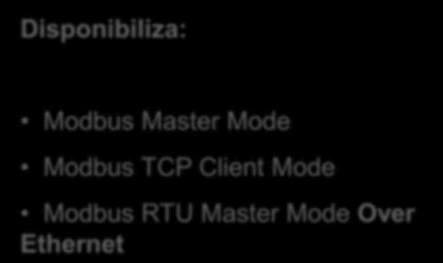 Preços melhor distribuídos Modbus Modbus 1000 Modbus 500 Modbus 250 $7500 $5,139 $4,028 $2,361 Disponibiliza: Disponibiliza: Modbus TCP Server Modbus RTU Slave