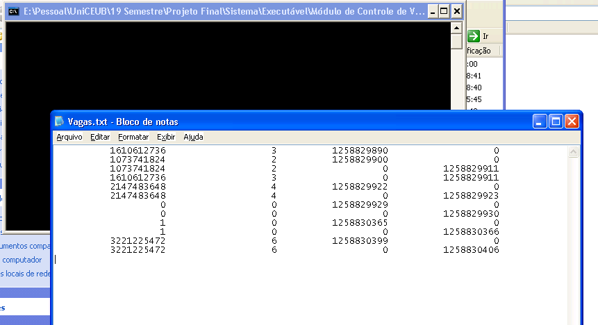 no arquivo Vagas.txt A Tabela 3.1 a seguir mostra um exemplo de como é registrado os dados Tabela 3.1 Modelo arquivo vagas.