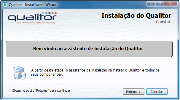 1.1.7 Instalação do Qualitor Após a instalação do Servidor Web, será iniciada a instalação do Qualitor e seus módulos.