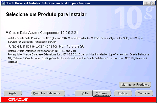 A sugestão é manter sempre os aplicativos no mesmo diretório c:\oracle.