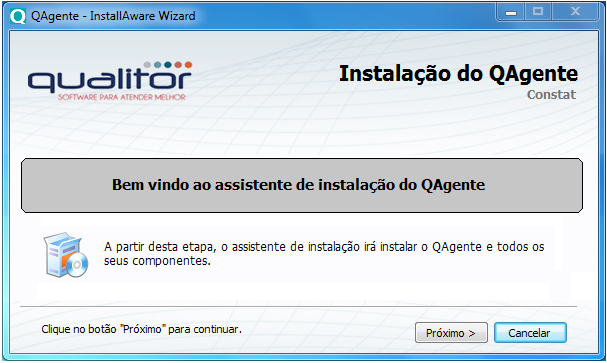 1.1.7.1.2 Instalação QAgente Qualitor A evolução da configuração poderá ser