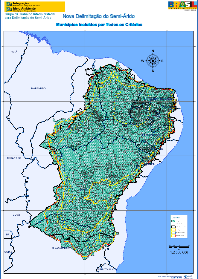 14 Figura 1 Nova Delimitação do Semiárido Brasileiro Fonte: BRASIL, 2005. Com a nova delimitação, além dos 1.
