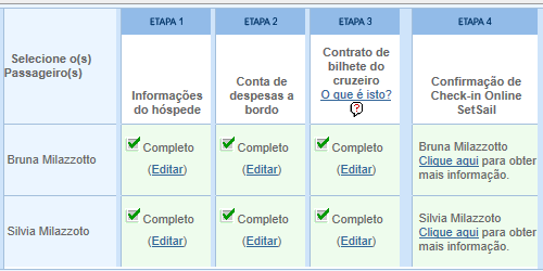 Se o SetSail Pass não estiver pronto, o hóspede poderá clicar em na etapa 4 Clique Aqui onde haverá um campo