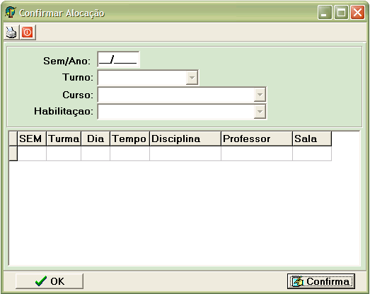 - A prioridade da faculdade na utilização do bloco; - Ordem de alocação dos Cursos; - Ordem de utilização dos blocos na alocação; - O semestre das turmas (os primeiros semestres nas primeiras salas);