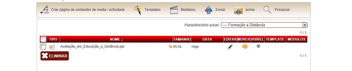 Figura 25 - Adicionar mais Documentos Depois de selecionados os documentos/ficheiros, clicamos na opção Enviar Ficheiro (Fig. 24) e de seguida em Regressar (Fig. 26) para visualizar.