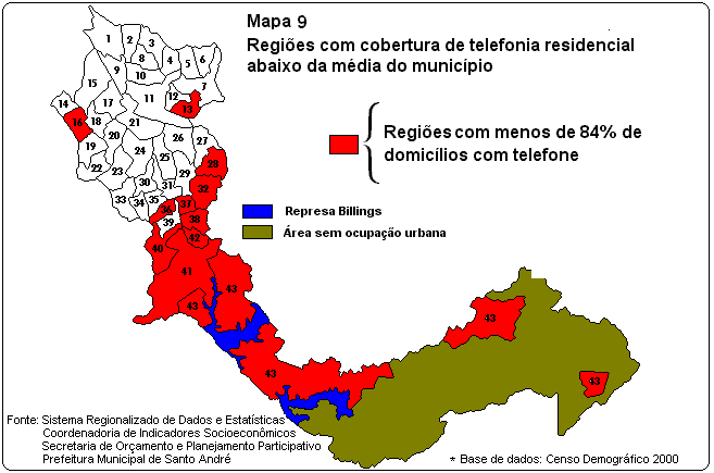 2.5 Indicador de posse de bens Para análise da posse de bens optou-se por trabalhar com o acesso à linha telefônica no domicílio.