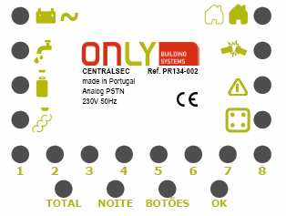 Produtos CENTRALSEC central de segurança com 8 zonas