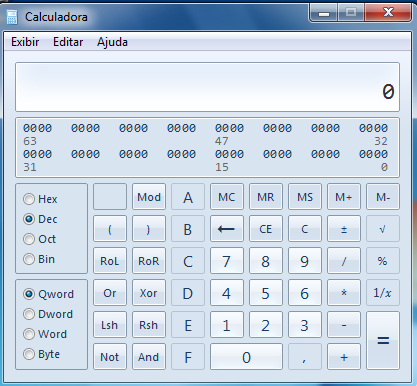 23 CALCULADORA Pode ser exibida de quatro