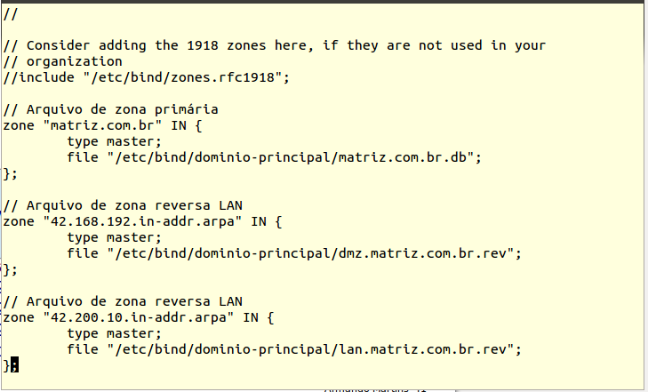 Configurando o DNS Inserir as