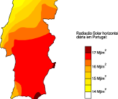 Solar diária em Portugal Portugal e Espanha são os países com maior recurso solar na UE