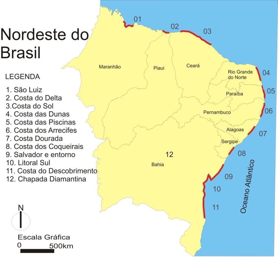 177 investimentos ocorreram mais concentradamente na região metropolitana entorno das capitais, enquanto que na Bahia e Pernambuco a maioria dos investimentos do PRODETUR I ocorreu fora das
