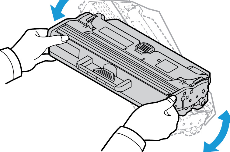 Cuidados gerais Cuidados gerais Redistribuição de toner Quando o cartucho de toner está perto do fim da sua vida útil: Ocorrem faixas brancas em impressões ou impressão clara.