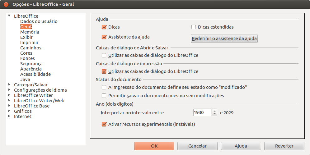 No LibreOffice, o gravador de macro é atualmente classificado como uma característica experimental (instável).