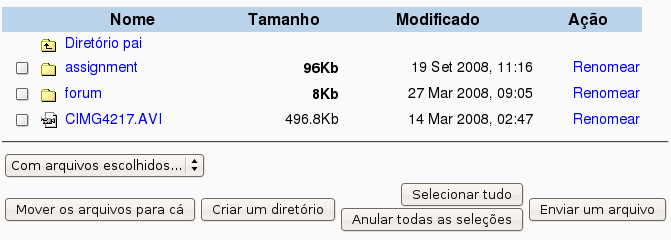 27 pretende mover. Depois clique sobre a caixa de seleção, em seguida selecione a opção Mover para outra pasta.