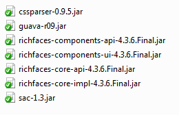 Na próxima e ultima janela deixe-a conforme a figura abaixo e depois clique em Finish. JARs Os JARs a seguir são necessários para que uma aplicação possa rodar com RichFaces 4: sac-1.3.