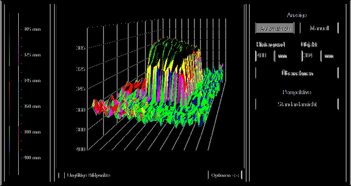 7.1.3 A exibição em perspectiva A exibição em perspectiva corresponde basicamente à exibição da imagem de distância, porém neste caso ocorre uma visualização espacial.