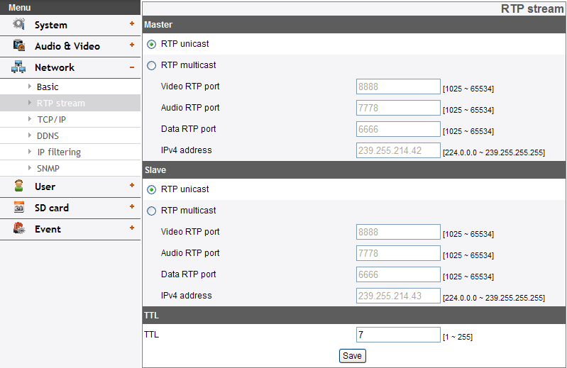 ARP Ping > > Enable ARP Ping to configure IP address: Verifique para activar o ping ARP. Save: Clique neste botão para confirmar as configurações.
