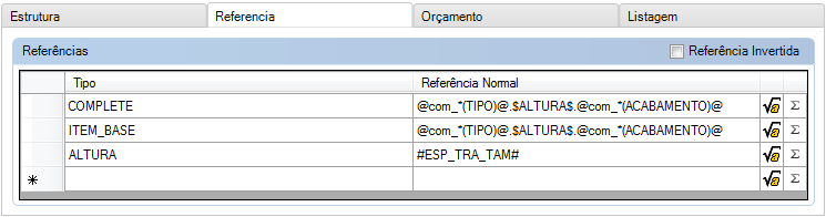 Referências Todos os módulos e estruturas do sistema devem ter a referência ITEM_BASE cadastrada, ela é a ligação da modulação do Promob com a modulação do ERP.