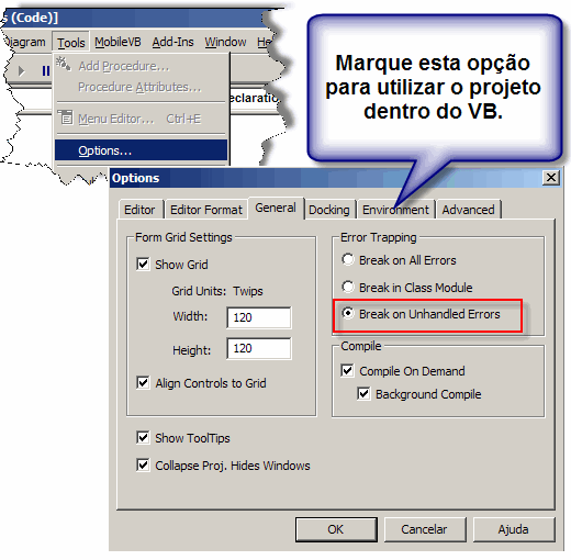 Capítulo 7 - Geração de executáveis 171 Caso nas opções anteriores tenha sido mostrada tela de erro ao gerar o executável, esta opção pode ser interessante para descobrir em que linha está o problema.