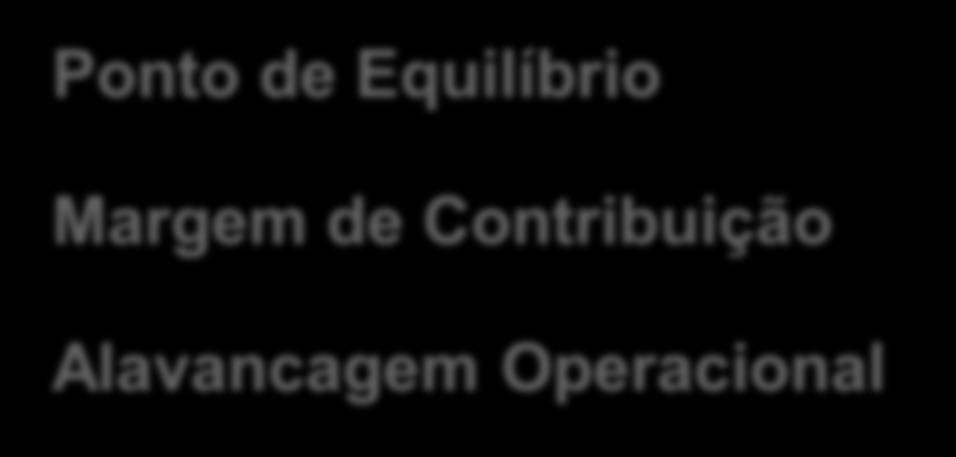 CUSTEIO DIRETO $ $ Ponto de Equilíbrio Margem de