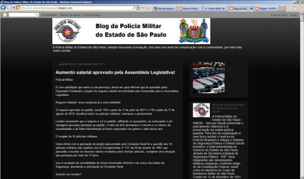 40 Figura 3 - Blog da PMESP Fonte: http://www.policiamilitardesaopaulo.blogspot.com/, acesso em 05OUT11.