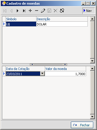 118 Moedas e Cotações Gir as s ol Ev olution Nesta tela, é possível cadastrar as moedas e realizar cotações, cadastrando símbolo, descrição e cotações de cada moeda.