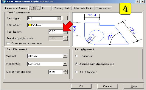 3- Siga as configurações seguinte: 4- Note que a altura de texto Text height sempre será 0.