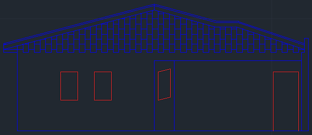 Para a criação do telhado, utilizamos o recurso Matriz.