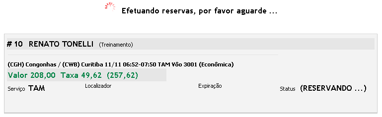 Finalizando a OS Neste tela você tem ainda a possibilidade de incluir mais trechos (quando for uma viagem de múltiplos trechos) ou ainda solicitar a reserva de um hotel ou carro.