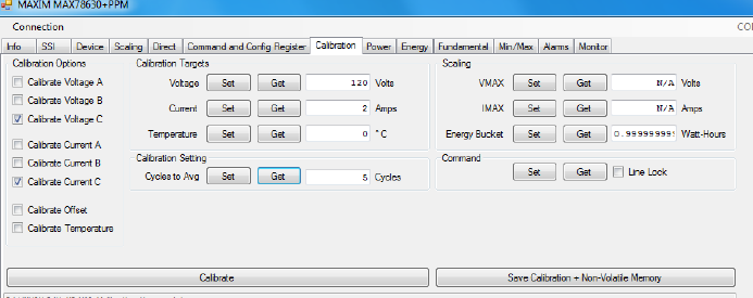 Desenvolvimento de um sistema de monotorização do consumo e qualidade de energia elétrica em No Separador Calibration O separador Calibration é utilizado para calibrar todos os canais de medição.