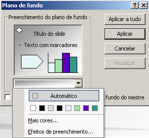 Segundo Plano Para inserir alterar o segundo plano, apertar com lado direito do d mouse no slide que está no palco-> plano de fundo ou