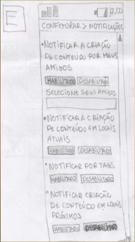 (a) (b) Figura 20 - Pré-padrão: privacidade da localização do usuário No pré-padrão G1 - encontrar amigos cadastrados, representado na Figura 21(a), o designer forneceu várias sugestões para tratar