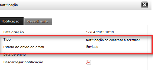 2.5.4 Gestão de renovações/atualizações Quando um contrato que foi criado no Módulo de Contratos, estiver a 30 dias de atingir o seu prazo de execução,