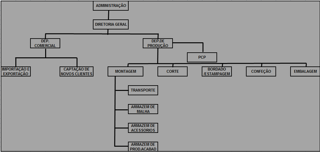 Figura 2-Organograma da Empresa A logística de entrega das encomendas, Figura 3, para seus clientes é