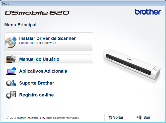 Instalação OBSERVAÇÃO Instale o driver do scanner PRIMEIRO antes de instalar o Button Manager V2. Usando o assistente para instalar o Button Manager V2 1.