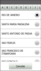 5. Interface com o usuário 27 baixo. Ao selecionar a opção, a janela é fechada automaticamente. Ou clique cancelar para fechar sem selecionar opção alguma. 4.