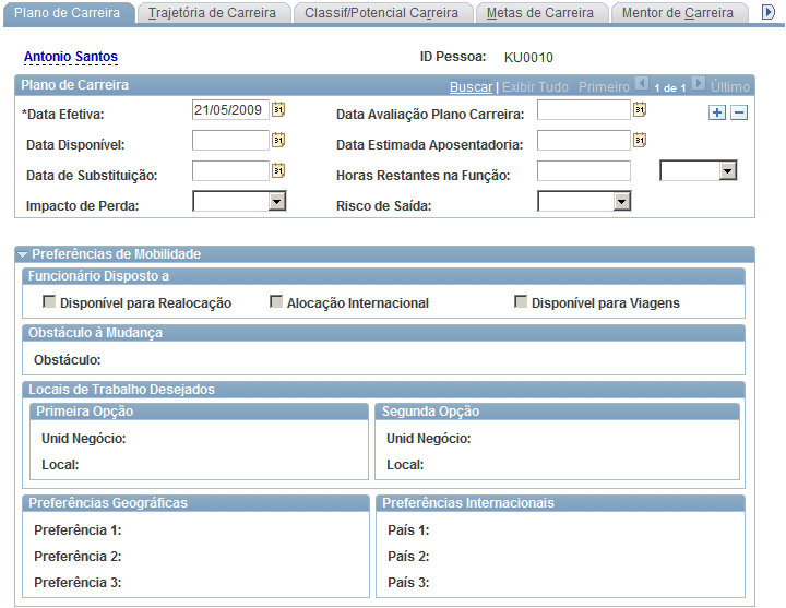 Capítulo 2 Planejando Carreiras Nome da Página Nome da Definição Navegação Uso Plano Desenv Carreira CAREER_PLAN8 Desenvolvimento Força Trabalho, Planejamento de Carreira, Preparar Aval/Plano