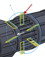 Peças e recursos Selecionar contornos múltiplos para extrudados finos Neste exemplo, você pode selecionar esboçar contornos para criar recursos finos em um modelo.