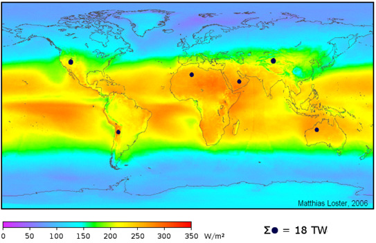 41 Figura 18 Locais com maior insolação do planeta Terra (LOSTER, 2006) 2.3.