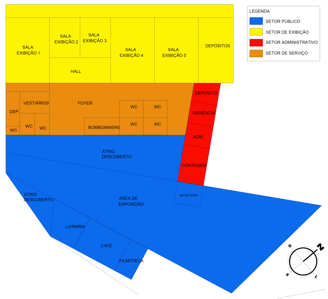 76 Figura 50 - Planta baixa zoneada da proposta 01 Fonte: Elaboração da autora (2014) Nesta proposta átrios descobertos foram idealizados para permitir a ventilação cruzada.