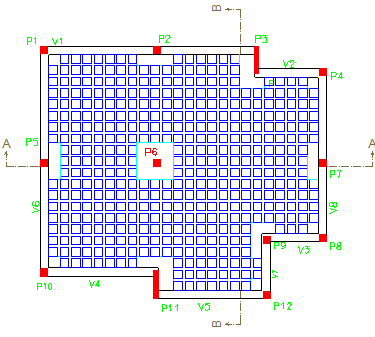 (a) (b) (c) Figura 114 - Caso de Estudo 1: (a) Modelo em elementos finitos (b) geometria da laje e (c)