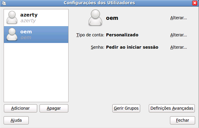 - Insira o nome completo e o nome de utilizador e clique em OK. - Defina a senha. - Para maior protecção, não assinale a caixa Não pedir senha ao iniciar sessão. - Clique em OK. 3.18.