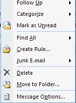 Fig. 7.5.1 Outlook 4. Abrir um documento novo num processador de texto e realizar Colar ou Paste. Microsoft Outlook (2007): 1.